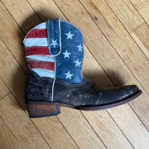 American flag roper women’s leather boots